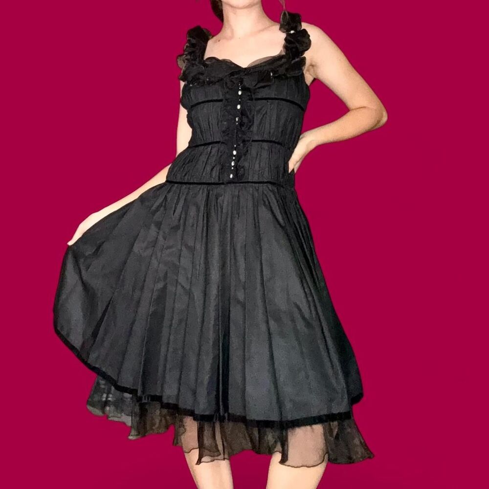 Miss Kelly 1999 Black Ruffle Dress 🖤